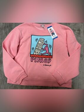 Women’s Keith Haring Pink Pisa 89 Crewneck Sweater